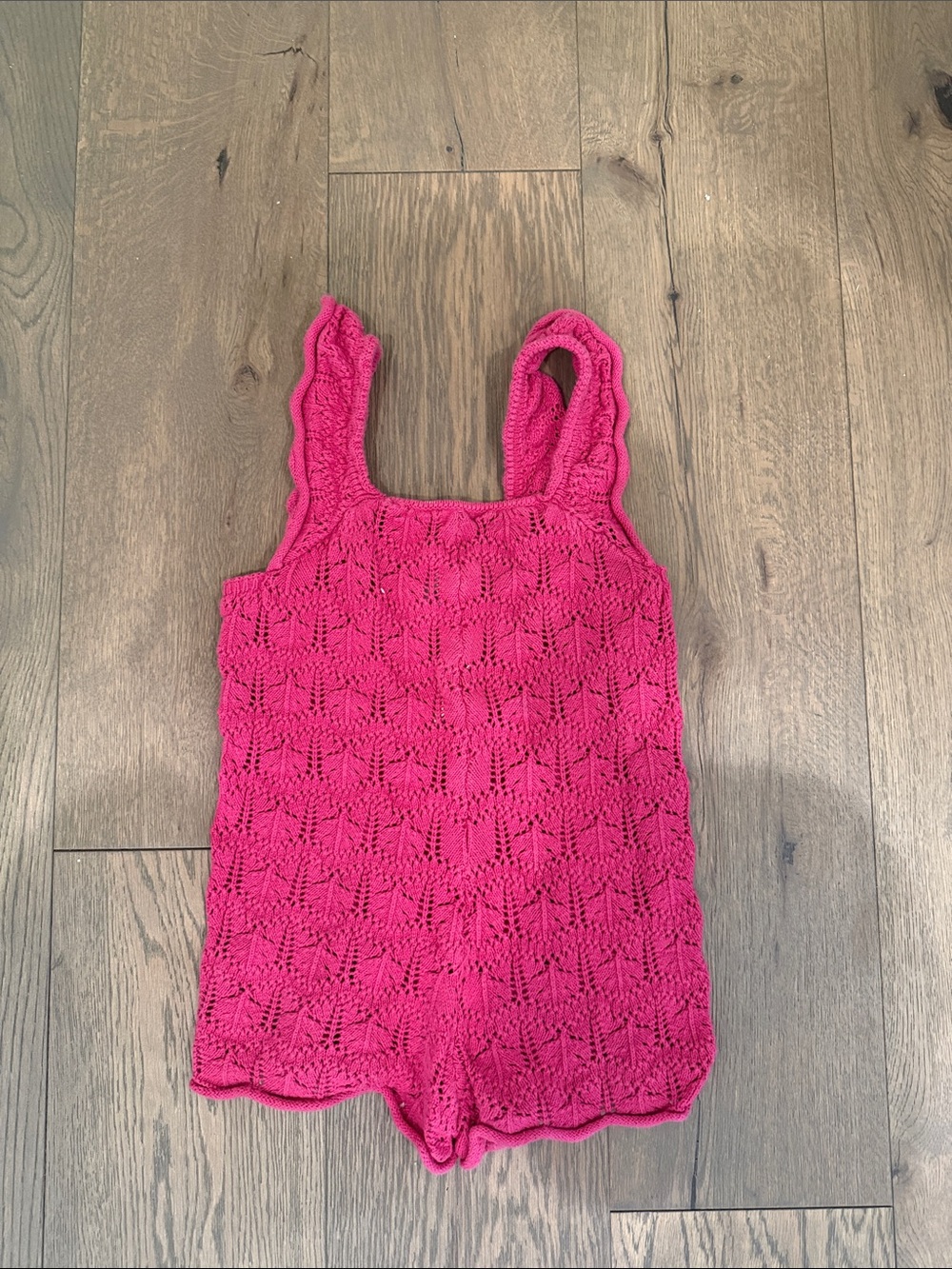 Hot Pink Crochet Romper
